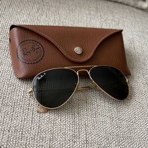 Ray-Ban Green/Gold Aviator Sunglasses
